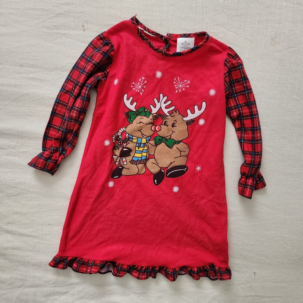 Vintage Rudolph Reindeer Nightgown 2t